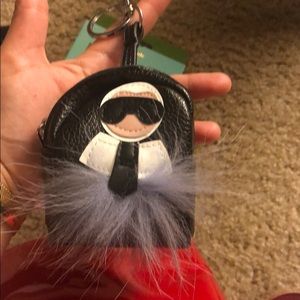 Inspired karl lagerfeld backpain keychain